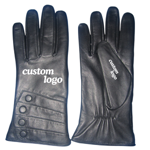 Gants décontractés en cuir noir de haute qualité, taille personnalisée, pour hommes, avec écran tactile, chauds, coupe-vent, pour la conduite en extérieur en hiver - Product Image 2