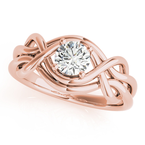 Anillo de Compromiso con Nudo Celta y Diamante Cultivado en Laboratorio de Corte Redondo, Oro de 10K, 14K, 18K, Plata 925, 935, Joyería Fina - Product Image 2