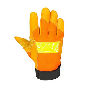 ถุงมือช่างหนังวัวเสริมแรง ทนต่อการเสียดสี นุ่มสบาย ป้องกันการบาดเจ็บ ถุงมือทำสวน - Product Image 4