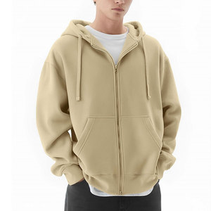 OEM Service Wholesale Men Drop Shoulder Hoodies 100% Cotton Winter Lightweight Solid Color Eco-Friendly Breathable - Product Image 2