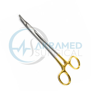 Porte-aiguille courbé Heaney de haute qualité 18 cm, manche doré TC, acier inoxydable, instrument chirurgical réutilisable, certifié CE - Product Image 3
