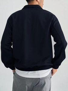 Custom <b>Men's</b> <b>Turtleneck</b> Half Zip Sweatshirt 100% Cotton Plus Size Drop Shoulder Quarter Zip Blank Sweatshirt <b>for</b> <b>Men</b> - Product Image 4