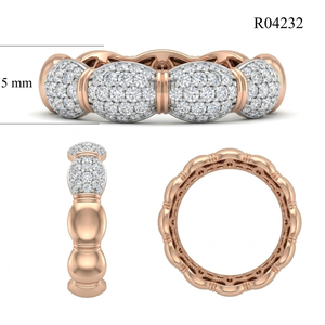 Bijoux fins Design de luxe meilleure qualité 18k or rose massif diamant naturel rond détaillé cluster anneaux pour fille - Product Image 6