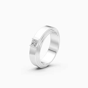 Princess Cut Lab Grown Diamond Bold Sustainable Luxury <b>Mens</b> <b>Ring</b> With 0.25 Ct | In 9K Yellow White And Rose Gold - Product Image 3