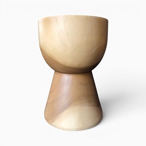 Dried Solid Suar Wood <b>Stool</b> Natural Grain Hand Carved Accent Side <b>Table</b> Modern Rustic Monkey Pod Wood End <b>Table</b> for Living Room - Product Image 2