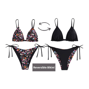 Fabricant Pakistan, nouveau design tendance, ensemble de bikini 2 pièces pour femmes, taille haute, avec logo sur le devant, maillot de bain léger sublimé - Product Image 4