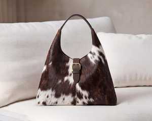 Sac fourre-tout en cuir de vachette véritable fait main style western, sac à main rustique pour cowgirl, sacs durables en gros - Product Image 3