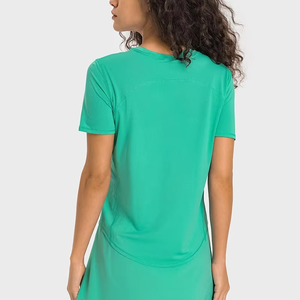 T-shirt Femme Haute Qualité Manches Courtes Équitation Respirant Séchage Rapide Logo Personnalisé Vente en Gros Streetwear Hauts d'Été OEM - Product Image 2