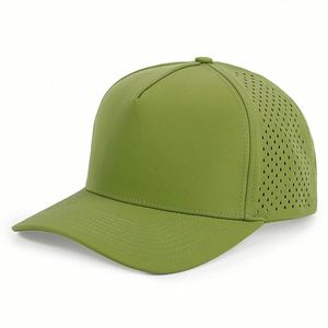 Casquette de baseball snapback personnalisée avec logo, style vintage, 6-5 panneaux, perforations laser, pour l'été et les activités de plein air, en tissu standard - Product Image 2