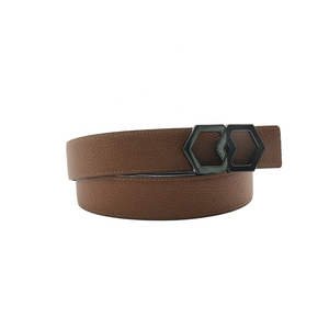 Ceinture en cuir pleine fleur personnalisée avec boucle ardillon métallique, motif écossais, décontractée, robuste, prix direct de gros - Product Image 4