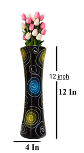 Vase en bambou artisanal, écologique, traditionnel, or et noir, fait main, pour la décoration de la maison, des fêtes et des mariages, Jharkhand Bikash - Product Image 3