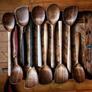 Ensemble de cuillères artisanales en bois de manguier naturel pour la cuisine, la pâtisserie, la salle à manger et le service des salades - Product Image 4