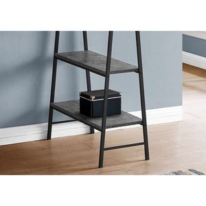 Scrivania Moderna Contemporanea da 48 Pollici per Ufficio Domestico con Ripiani Portaoggetti, Laminato Grigio e Metallo Nero per Lavoro con Laptop - Product Image 3