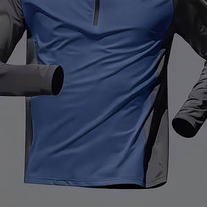 เสื้อยืดแขนยาวผู้ชายแบบแห้งเร็ว 3 ตัว พร้อมซิปครึ่งตัวที่คอ ระบายอากาศได้ดี ซับเหงื่อ เหมาะสำหรับออกกำลังกาย - Product Image 6