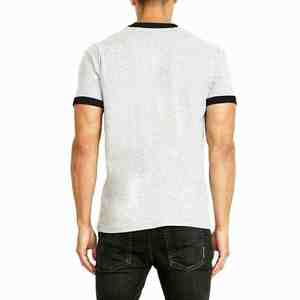 Camiseta sublimada personalizada OEM ODM para hombre, de alta calidad, 100% algodón, color negro y blanco, cuello redondo, corte ajustado. - Product Image 2