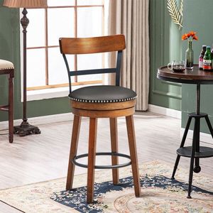 Set of 2 Swivel <b>Bar</b> Stools 30.5 Inch Pub Height Dining Chairs - Product Image 1