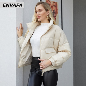 Chaqueta de plumón corta con cremallera para mujer, nueva, a la moda, cálida, informal, estilo burbuja, venta al por mayor - Product Image 4