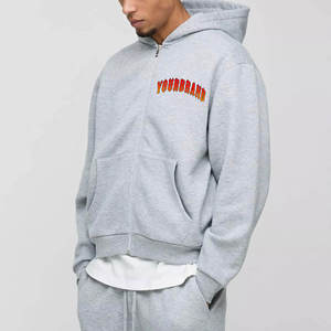 เสื้อฮู้ดดี้ผู้ชายสีเทา ทรงปกติ ผ้าฝ้ายฟลีซ 100% สวมใส่สบาย มีกระเป๋าหน้า พิมพ์ลายโลโก้ ซับใน แห้งเร็ว ระบายอากาศได้ดี ไม่หดตัว - Product Image 4