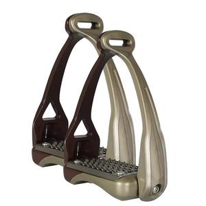 Estribos de Seguridad para Caballos, los Más Vendidos, con Barra Superior Angulada para Mayor Comodidad, Base Ancha de Cuero, Accesorios Ligeros - Product Image 1