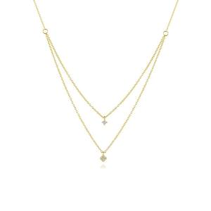 Collier pour femme en or blanc plaqué or 14 carats avec diamant de laboratoire taille brillant rond certifié IGI, style minimaliste pour usage quotidien - Product Image 3