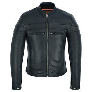 Veste en cuir d'hiver pour homme de qualité supérieure, tendance, avec col montant et logo frontal – Vente en gros - Product Image 1