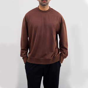 Sweat-shirt uni pour homme, coupe classique, col rond, décontracté, manches longues, pour l'hiver - Product Image 1