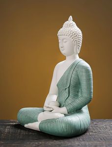 Statue de Bouddha en résine Art Déco, artisanat artistique, décoration d'intérieur pour anniversaire - Product Image 3