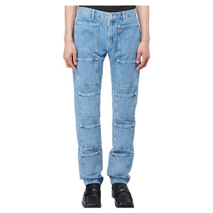 2026 Custom <b>Men's</b> <b>High</b> <b>Waist</b> Denim Straight Long Pants Fashion Print Waterproof Outdoor <b>Jeans</b> with Logo Casual Style OEM - Product Image 1