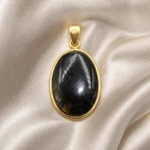 <b>Unique</b> Stone Blue Tiger Eye Oval Pendant 925 Silver Natural Gemstone Cabochon Spiritual Jewelry Rose Gold Yellow Gold Plated <b>her</b> - Product Image 6