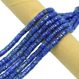 AAA Quality Faceted Natural Stone Lapis Lazuli Heishi <b>Beads</b> 6mm 16 Inches Tyre Shape for <b>Bracelet</b> & Necklace Jewelry Making - Product Image 1