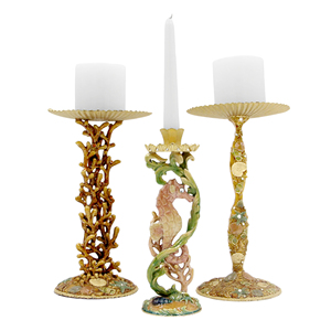 Diseño de caballito de mar, candelabro pintado con aerosol, candelabro hecho a baja temperatura, aleación de Zinc, oro rojo, adorno para el hogar de alta calidad - Product Image 5