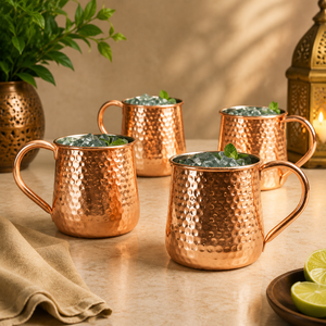 Increíble taza de cobre puro con asa, taza Moscow Mule para bar en casa, tazas para cócteles, tazas con beneficios ayurvédicos para la salud - Product Image 3