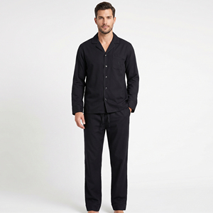 <b>Men's</b> 100% Cotton Long Sleeve <b>Pajama</b> <b>Set</b> Sleepwear With Pocket Long Sleeve Sleeping Home Loungewear <b>Pajama</b> <b>Set</b> <b>Mens</b> - Product Image 6