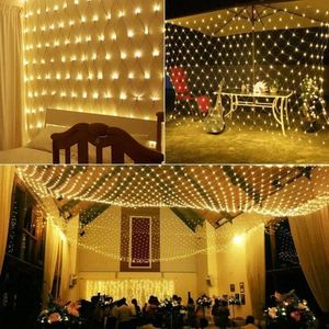1.5*1.5M 3M*2M 4M*6M Net IP65 Waterproof 8 Modes Indoor <b>Christmas</b> Mesh Led Fairy <b>Lights</b> 96LEDs Warm White Dimmable - Product Image 4