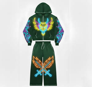 Sudadera con Estampado de Circuito Electrónico para Hombre, Sudadera con Diseño Gráfico Neon Core de Inspiración Tecnológica, Sublimada, con Bolsillo Tipo Canguro - Product Image 4