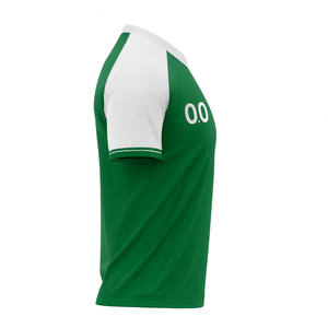 Men's Green White Contrast Soccer Jersey Short Sleeve Moisture Wicking Performance <b>T</b>-<b>Shirt</b> Regular Fit All Seasons - Product Image 3