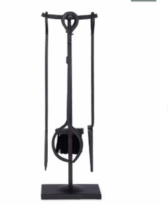 Customized Handmade Traditional Cast Iron Fireplace <b>Tool</b> <b>Set</b> With Stand Tongs Shovel Brush For Wood Burning Fireplace From India - Product Image 6