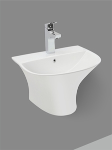 Modern Alpha Elongated Ceramic Wash <b>Basin</b> One Piece Wall Hung Sink Design Luxury Hand Wash <b>Basin</b> For Bathroom Villa Apartment - Product Image 2