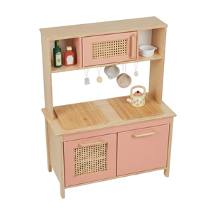 ชุดครัวเด็กเล่นขายดี ชุดครัวไม้ธรรมชาติสำหรับเด็ก เล่นบทบาทสมมติ ขายส่ง OEM ODM - Product Image 2