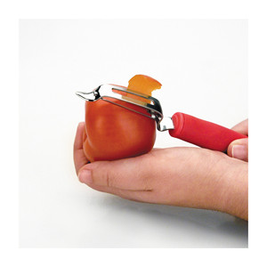 Éplucheur à dents pour tomates avec manche rouge pour un épluchage facile des fruits et légumes - Product Image 2
