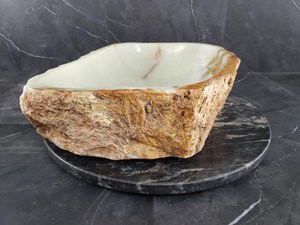 Vasque de salle de bain de luxe en onyx vert afghan brut de forme moderne pour revêtement mural et usage en cuisine – Fournisseur et exportateur en gros - Product Image 3