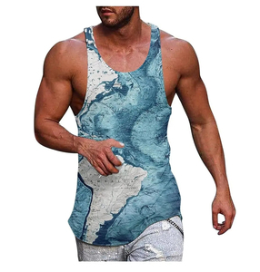 New Wholesale 100% Cotton O-Neck Muscle Tank Tops <b>Vest</b> Breathable <b>White</b> Plain Dye for <b>Men</b> Knitted Weaving Method - Product Image 1