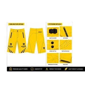 Shorts de Vélo Tout-Terrain Unisexe Personnalisables en Toile pour Sports de Plein Air, Cyclisme, BMX, MX – Confortables, Durables et Respirants - Product Image 4