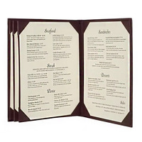 Menu en cuir personnalisé avec logo A5 B5, cordon élastique pour menu de café