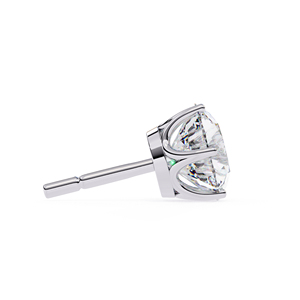 Pendientes de Moissanita Redondos de 7mm, Oro Sólido de 18K, Joyería Fina Ligera y Brillante para Mujer - Product Image 4