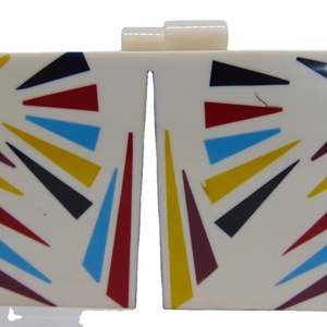 Pochette en résine à motif géométrique, sac à main indien, sacs en résine acrylique, sac en Lucite - Product Image 1