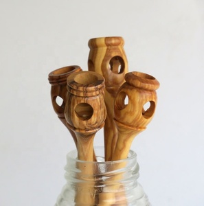 Cuillère à miel en bois avec finition miroir et long manche pour le camping – Écologique pour servir le sirop et le miel - Product Image 4