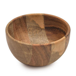 Bol en bois d'acacia design antique pour servir des collations Table basse comptoir présentoir bol vaisselle cuisine salon décor à la maison - Product Image 2