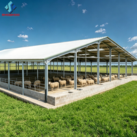 Bâtiment d'élevage économique préfabriqué pour bovins, ovins, caprins, équins et porcins – Solution durable de logement agricole à ossature métallique