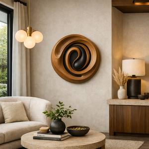 Escultura Art Deco de Madera Orgánica de Lujo Hecha a Mano, Arte de Pared, Decoración de Pared para Sala de Estar, Muebles, Regalo de Inauguración de Casa - Product Image 4